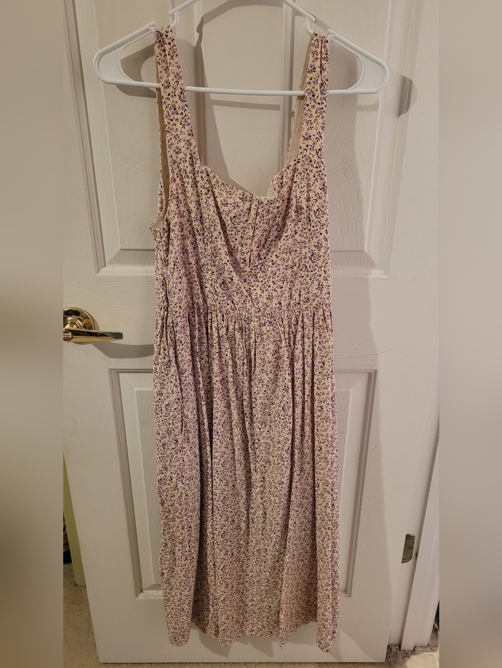 Aerie Floral Corset Sleeveless Midi Dress Medium